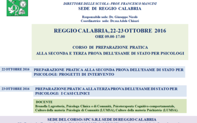 Corso di preparazione pratica alla II e III prova dell’Esame di Stato per Psicologi