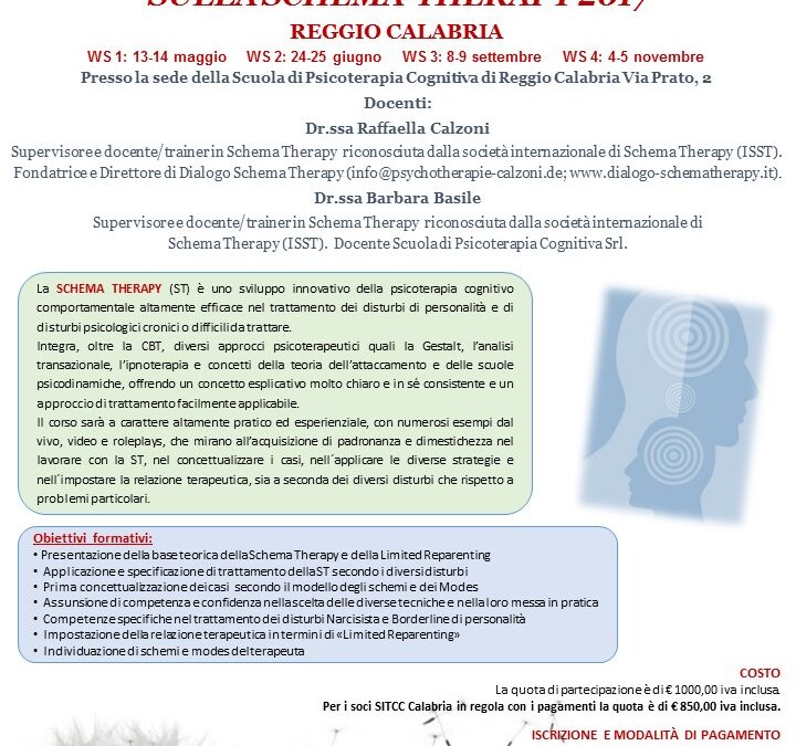 CORSO INTENSIVO SULLA SCHEMA THERAPY 2017